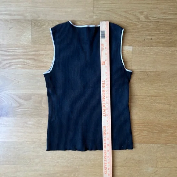 Washable Silk Knit Black Stretchy Tank Top - Picture 5 of 8